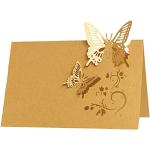 Goldene Romantische Isaken Tischkarten & Platzkarten mit Insekten-Motiv aus Papier 50-teilig 