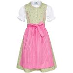 Isar-Trachten Kinder Dirndl 3-TLG. Kleid Bluse Schürze für Mädchen Oktoberfest Kirchweih Hochzeit Sonntagausflug rosa/grün