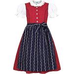 Reduzierte Rote Gepunktete Isar Trachten Kinderfestkleider mit Knopf für Mädchen Größe 140 