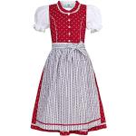 Rote Isar Trachten Kinderfestkleider mit Knopf für Mädchen Größe 92 3-teilig 