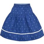 Hellblaue Isar Trachten Midi Knielange Kinderröcke aus Baumwolle für Mädchen Größe 98 für den für den Sommer 
