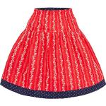 Rote Elegante Isar Trachten Midi Knielange Kinderröcke aus Baumwolle für Mädchen Größe 146 für den für den Sommer 