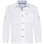 Isar-Trachten Trachtenhemd »für Kinder "Luis" mit Hirschmotiv 48202 - Weiß Blau« (1-tlg) Knöpfe in Hirschhornoptik, weiß