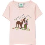 Reduzierte Pinke Unifarbene Isar Trachten Nachhaltige Rundhals-Ausschnitt Kindertrachtenshirts aus Baumwolle für Mädchen Größe 98 