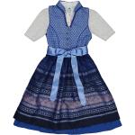 Reduzierte Blaue Stehkragen Kinderfestkleider mit Knopf aus Baumwolle für Mädchen Größe 164 