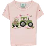 Reduzierte Pinke Bestickte Rundhals-Ausschnitt Kindertrachtenshirts aus Baumwolle für Mädchen Größe 98 