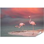 Rosa islandburner Kunstdrucke XXL mit Flamingo-Motiv selbstklebend 60x90 