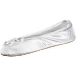 Weiße Isotoner Ballerina-Hausschuhe aus Veloursleder atmungsaktiv für Damen Größe 40 