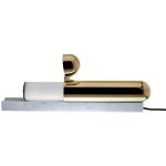 Tischleuchte ISP LED metall stein weiß gold / LED - Marmor & Messing - L 52 cm - DCW éditions - Gold