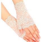 Beige Fingerlose Handschuhe & Halbfinger-Handschuhe aus Spitze für Damen Einheitsgröße für die Braut für den für den Sommer 