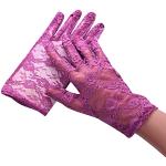 Violette Elegante Netzhandschuhe aus Spitze für Damen Einheitsgröße für die Braut für den für den Sommer 