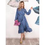 Rosa Blumenmuster Sommerkleider mit Volants aus Baumwolle für Damen Größe XL Große Größen für den für den Sommer 