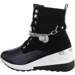 Reduzierte Schwarze Ital-Design High Top Sneaker & Sneaker Boots mit Schnürsenkel für Damen Größe 40 für den für den Herbst 