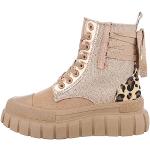 Hellbraune Ital-Design High Top Sneaker & Sneaker Boots aus Textil für Damen Größe 38 