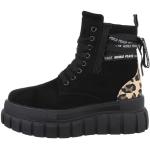 Schwarze Ital-Design High Top Sneaker & Sneaker Boots aus Textil für Damen Größe 36 