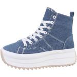 Blaue Ital-Design High Top Sneaker & Sneaker Boots aus Textil für Damen Größe 40 