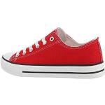 Rote Ital-Design Low Sneaker aus Kunstleder für Damen Größe 43 