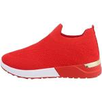 Rote Ital-Design Low Sneaker aus Textil für Damen Größe 40 