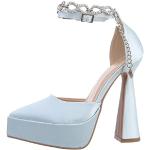 Hellblaue Ital-Design High Heels & Stiletto-Pumps aus Textil für Damen Größe 39 