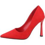 Rote Ital-Design High Heels & Stiletto-Pumps aus Textil für Damen Größe 39 