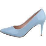 Hellblaue Ital-Design High Heels & Stiletto-Pumps aus Kunstleder für Damen Größe 37 
