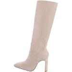 Beige Ital-Design High-Heel Stiefel aus Textil für Damen Größe 38 