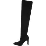 Schwarze Ital-Design High-Heel Stiefel aus Textil für Damen Größe 38 