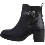 Schwarze Ital-Design Ankle Boots & Klassische Stiefeletten aus Kunstleder für Damen Größe 37 