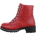 Rote Ital-Design Ankle Boots & Klassische Stiefeletten aus Kunstleder für Damen Größe 37 