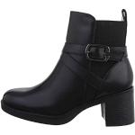 Schwarze Ital-Design Ankle Boots & Klassische Stiefeletten aus Kunstleder für Damen Größe 38 