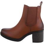 Kamelbraune Ital-Design Ankle Boots & Klassische Stiefeletten aus Kunstleder für Damen Größe 40 