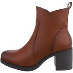 Kamelbraune Ital-Design Ankle Boots & Klassische Stiefeletten aus Kunstleder für Damen Größe 39 