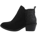 Schwarze Ital-Design Cowboy-Boots & Cowboystiefeletten aus Textil für Damen Größe 36 