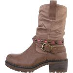 Hellbraune Ital-Design Cowboy-Boots & Cowboystiefeletten aus Kunstleder für Damen Größe 37 