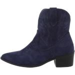 Dunkelblaue Ital-Design Cowboy-Boots & Cowboystiefeletten aus Textil für Damen Größe 37 
