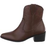 Braune Ital-Design Cowboy-Boots & Cowboystiefeletten aus Kunstleder für Damen Größe 39 
