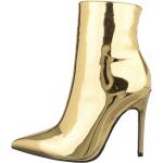 Goldene Ital-Design High Heel Stiefeletten & High Heel Boots aus Kunstleder 