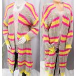 Pinke Oversize Damencardigans mit Lama-Motiv aus Polyamid 