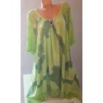 Apfelgrüne Oversize Tunika-Blusen aus Spitze für Damen 