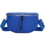 Royalblaue Damenbauchtaschen & Damenhüfttaschen mit Reißverschluss aus Kunstleder 