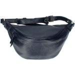 Dunkelblaue Bodybags mit Reißverschluss aus Leder mit Handyfach für Damen 