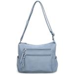 Hellblaue Hobo Bags aus Kunstleder mit Handyfach für Damen 