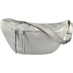 Silberne Bodybags aus Kunstleder mit Handyfach für Damen Maxi / XXL 