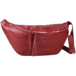 Dunkelrote Bodybags aus Leder mit Handyfach für Damen Maxi / XXL 