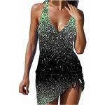 Neongrüne Gepunktete Badekleider mit Leopard-Motiv durchsichtig für Damen Größe XXL Große Größen für den für den Sommer 