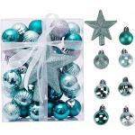 Reduzierte Silberne Runde Christbaumkugeln & Weihnachtsbaumkugeln matt aus Kunststoff 31-teilig 