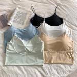 Braune Ärmellose Schulterfreie Damenträgerhemden & Damenachselhemden aus Wolle Größe L für den für den Sommer 