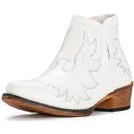 Weiße Bestickte Spitze Cowboy-Boots & Cowboystiefeletten in Breitweite aus Kunstleder atmungsaktiv für Damen Größe 42 