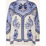 Hellblaue Ivi Tunika-Blusen aus Seide für Damen Größe M 