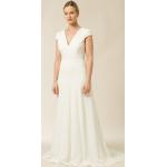 Weiße Unifarbene IVY OAK V-Ausschnitt Brautkleider & Hochzeitskleider aus Polyester für Damen Größe XS für die Braut 